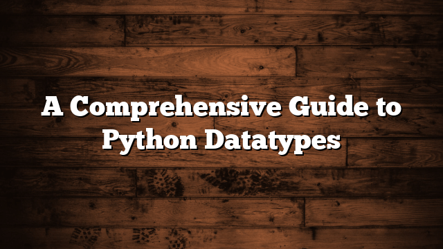 A Comprehensive Guide to Python Datatypes